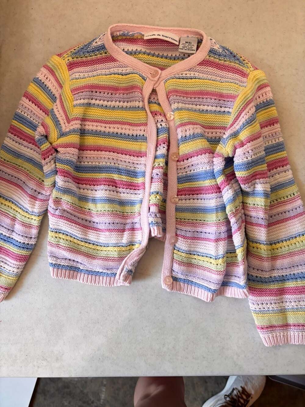 Croft & Barrow Pastel Striped Knit Cardigan Sweater